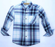 Load image into Gallery viewer, Boys flannel SkyBlue Check Shirt
