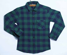 Load image into Gallery viewer, Boys flannel Green Check Shirt
