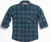Load image into Gallery viewer, Boys flannel Green Check Shirt

