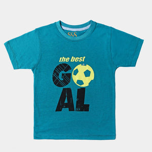 Boys Aqua Green Goal Tee