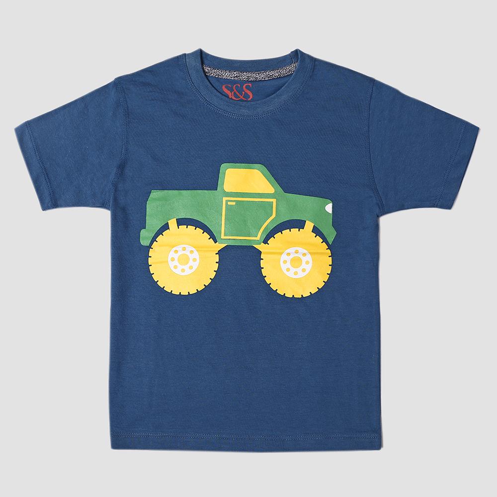 Boys Blue Big Car Tee