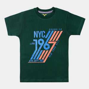 Boys Dark Green NYC Tee