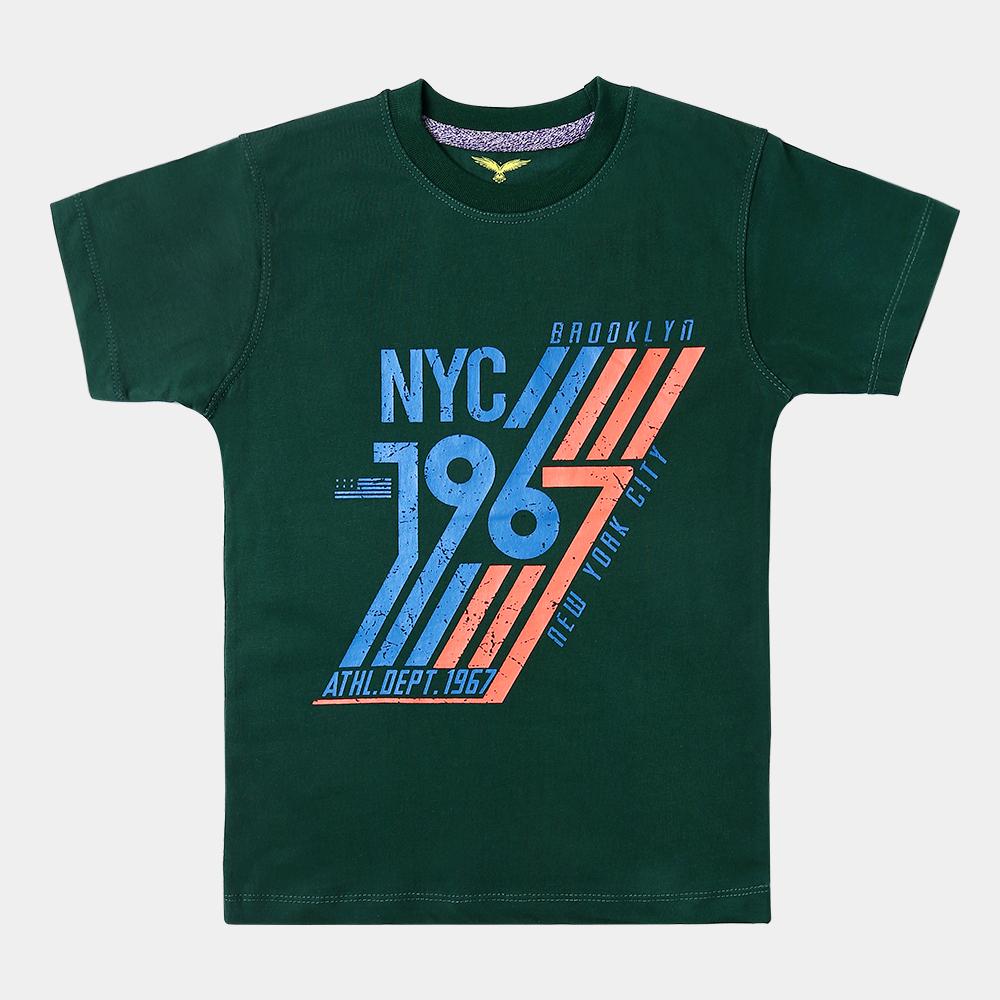 Boys Dark Green NYC Tee