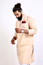 Load image into Gallery viewer, Mens beidge color twill tape kurta
