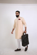 Load image into Gallery viewer, Mens beidge color twill tape kurta
